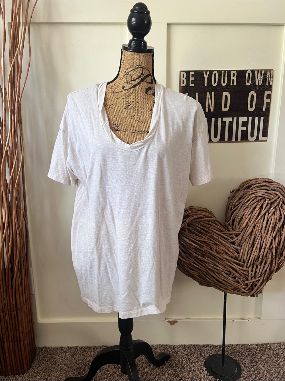 aerie White Short-Sleeve V-Neck Tee